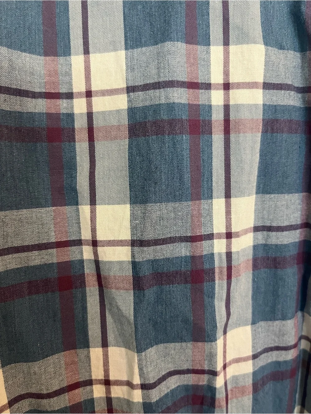 J. Crew Blue and White Plaid Cotton Button-Down Shirt